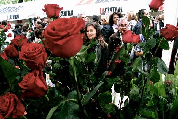Según la tradición, los hombres regalan rosas a las mujeres el día de Sant Jordi, ¡siguiendo las leyendas de San Jorge y el dragón!