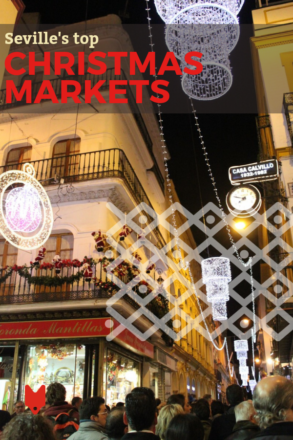 Los maravillosos mercados navideños de Europa son una tradición muy querida, y lo mismo ocurre incluso en la soleada España. ¡Estos hermosos mercados navideños en Sevilla están llenos de alegría navideña! #Sevilla #Sevilla #España #Navidad #NavidadMercados #Europa #viajes