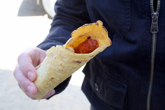 Talos (tortillas de maíz) con chistora