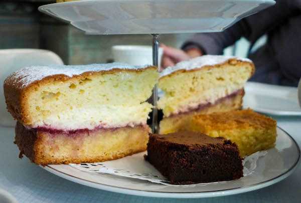 Pasteles en el té de la tarde