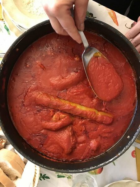 Salsa ragú tradicional italiana.
