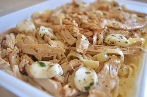 fettuccine alfredo estilo americano con pollo