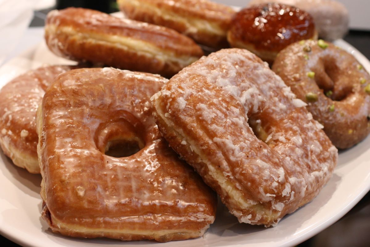 donas cuadradas con glaseado