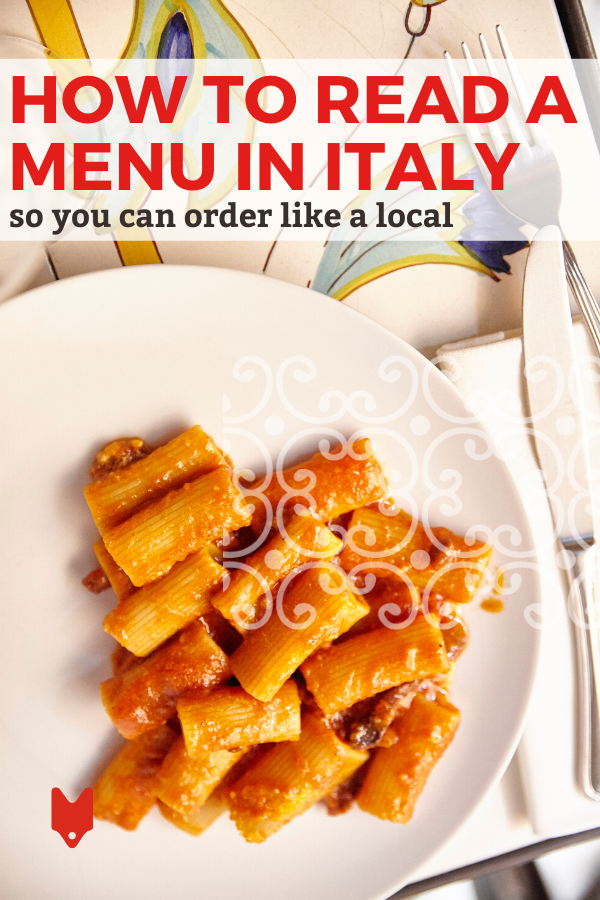 Una guía sobre cómo leer un menú italiano
