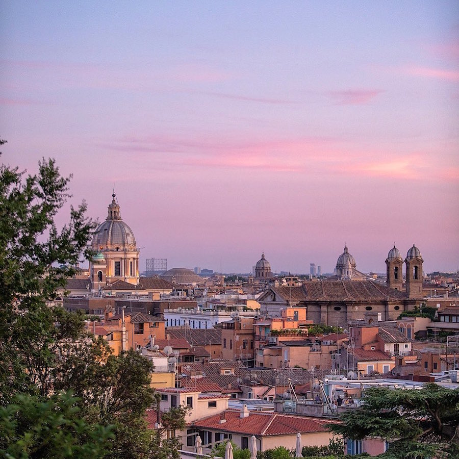 Vista desde Pincio Terrace, uno de los lugares más instagrameables de Roma.
