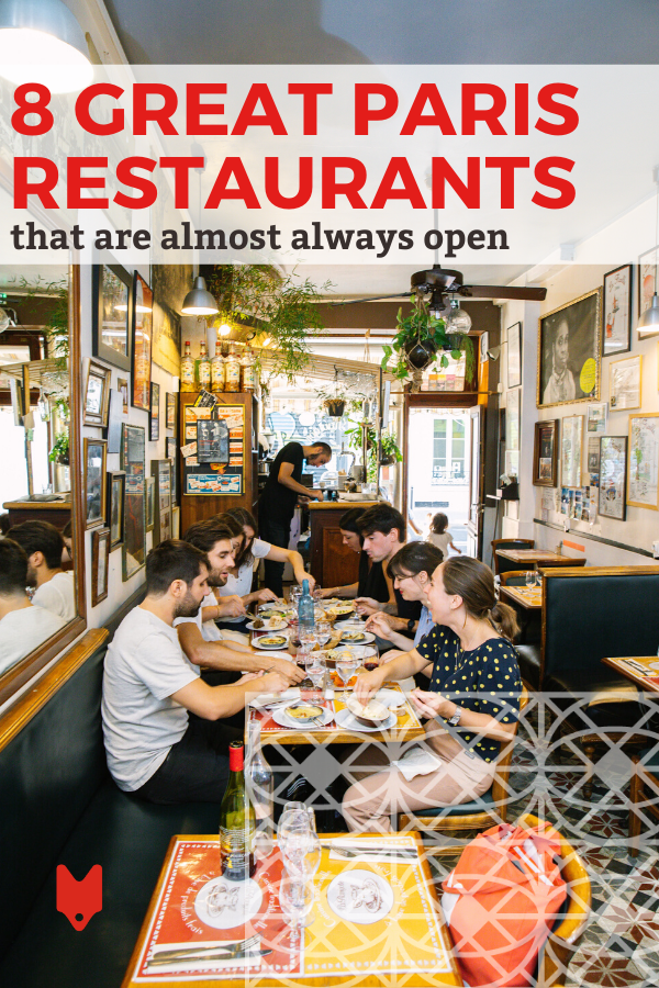 Restaurantes en París que casi siempre están abiertos