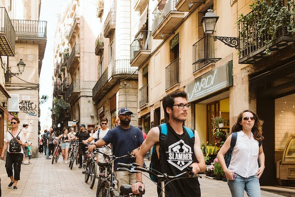 Paseo en bicicleta por el centro de Barcelona