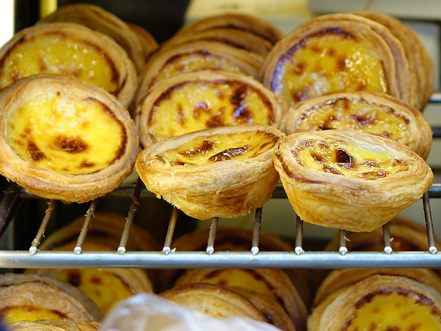 Pastéis de nata, tartas de crema portuguesa, en Lisboa.