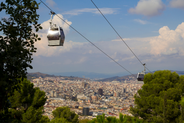 Teleféricos sobre Barcelona