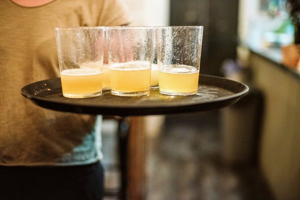 Vasos de sidra vasca