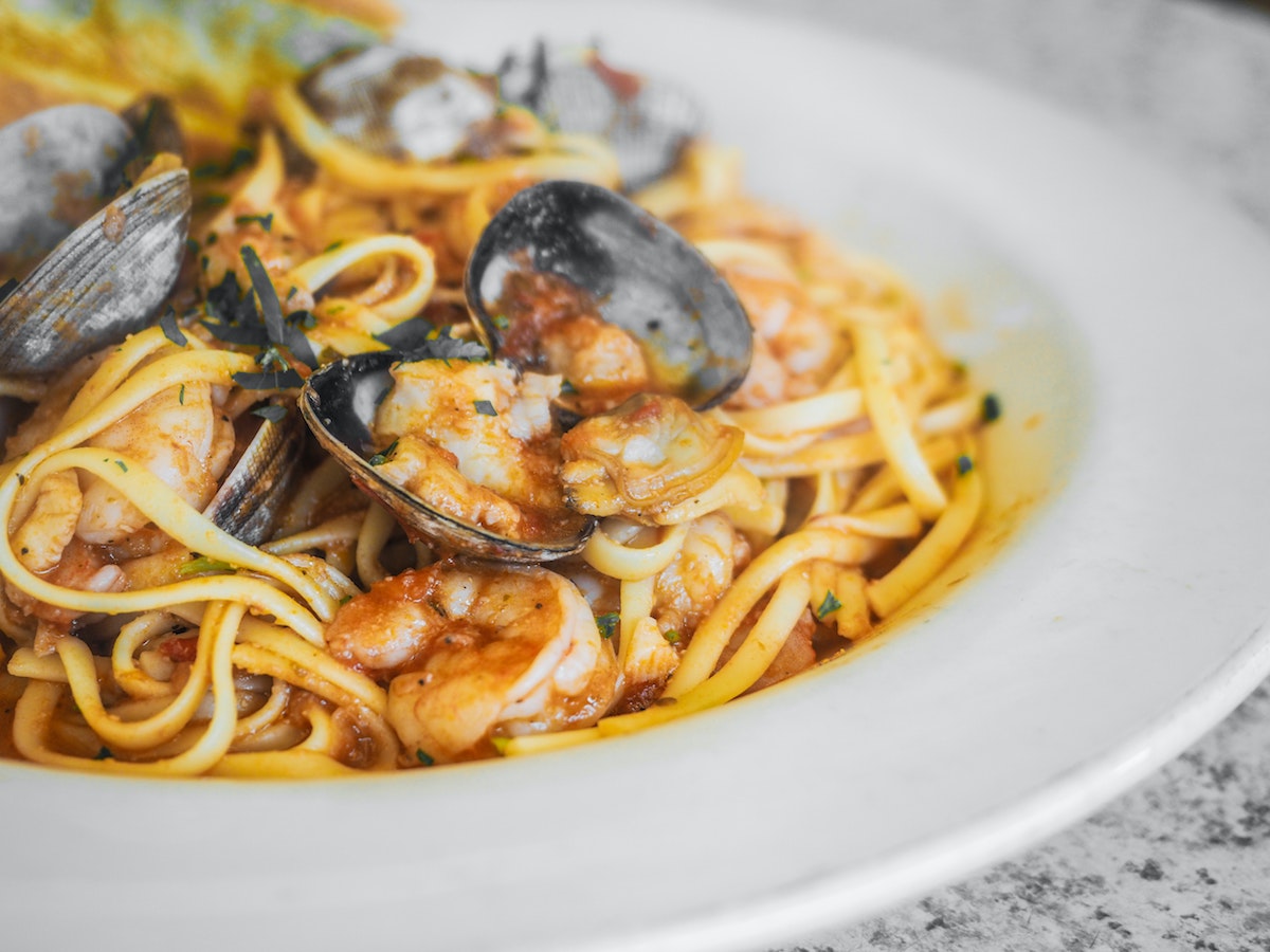pastas con mariscos