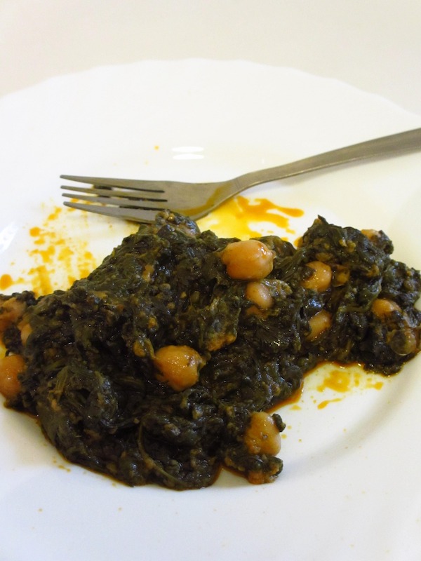 Guiso de espinacas y garbanzos
