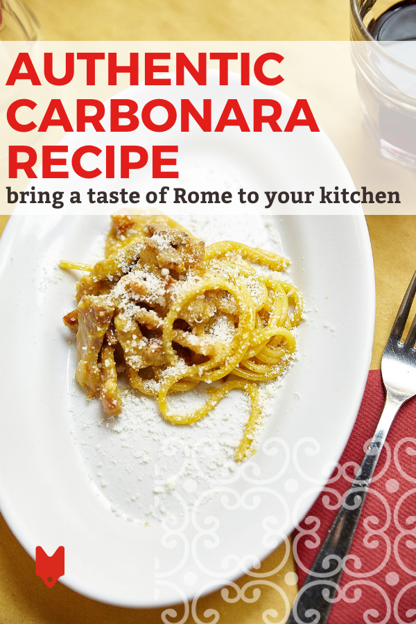 Una receta tradicional de carbonara de Roma